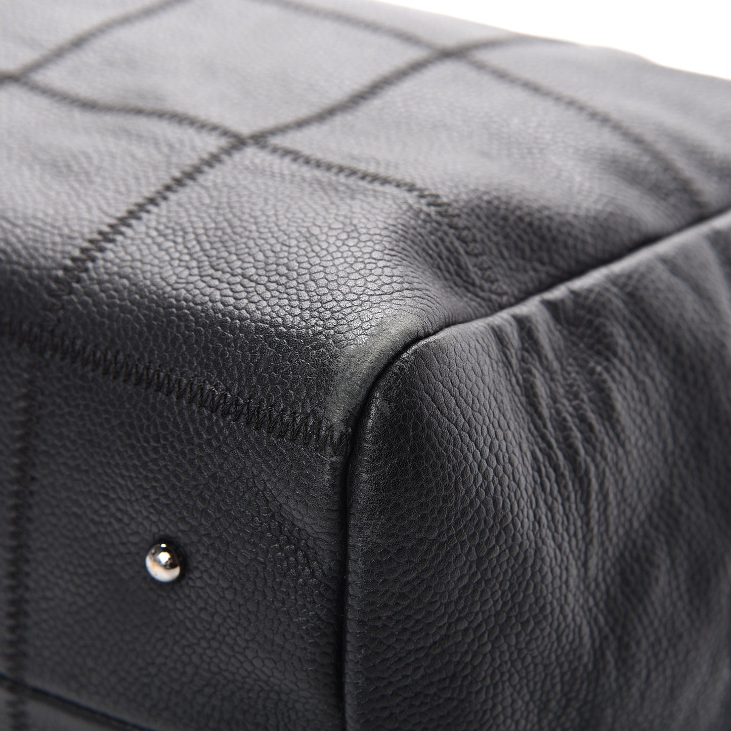 Caviar Square Stitched Bowler Black