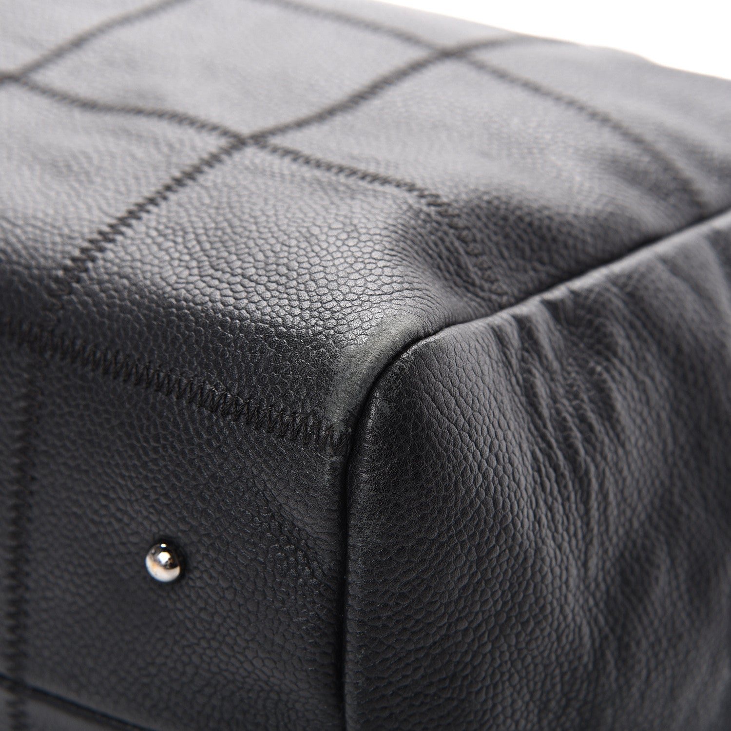 Chanel Caviar Square Stitched Bowler Black 9 of 15