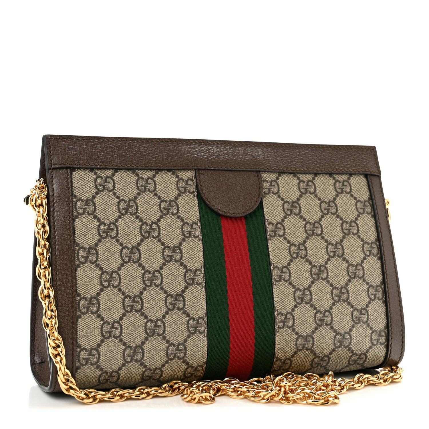 Gucci GG Supreme Monogram Web Small Ophidia Chain Shoulder Bag Brown 3 of 11