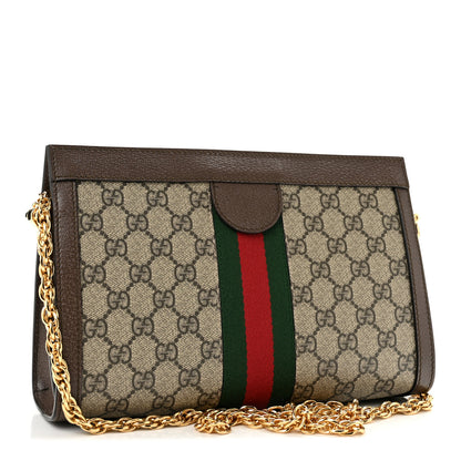 Gucci GG Supreme Monogram Web Small Ophidia Chain Shoulder Bag Brown 3 of 11