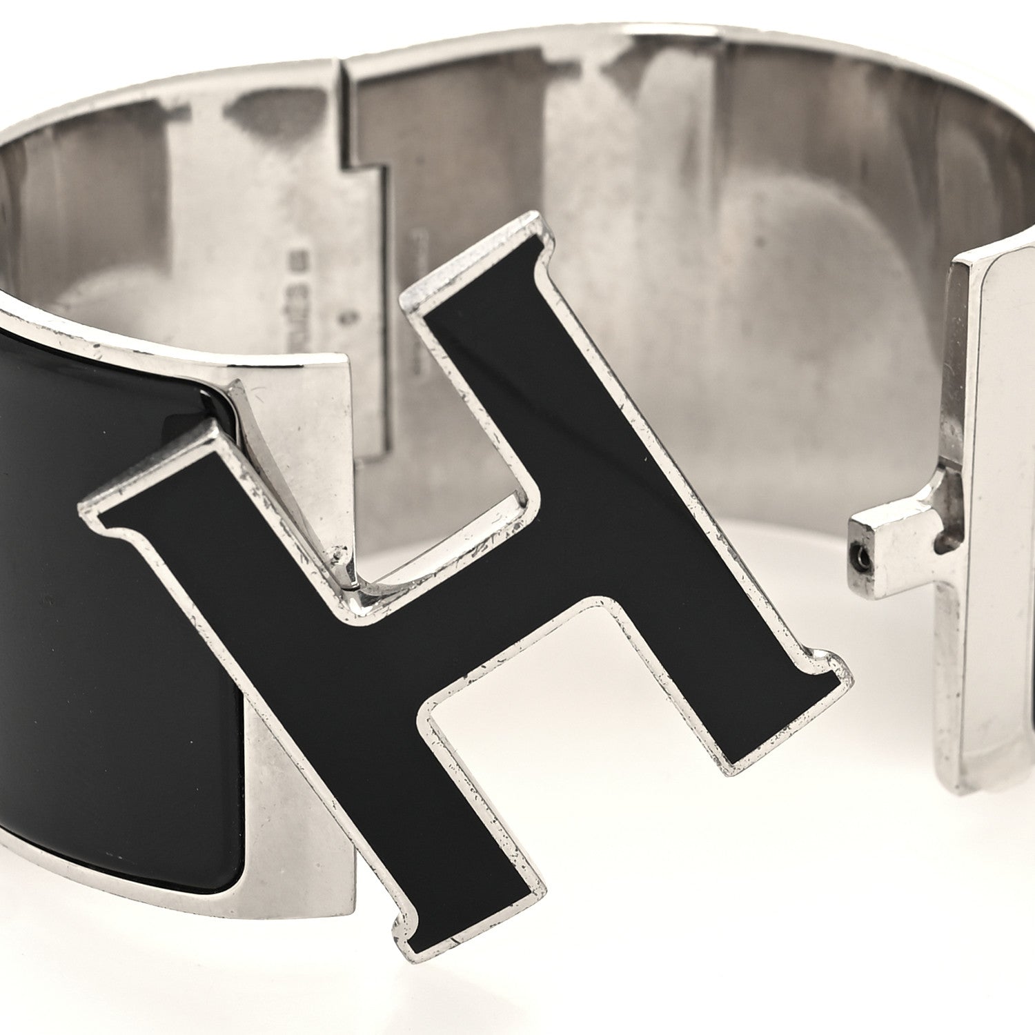 Hermes Enamel Extra Wide Clic Clac H Bracelet PM Black 4 of 5