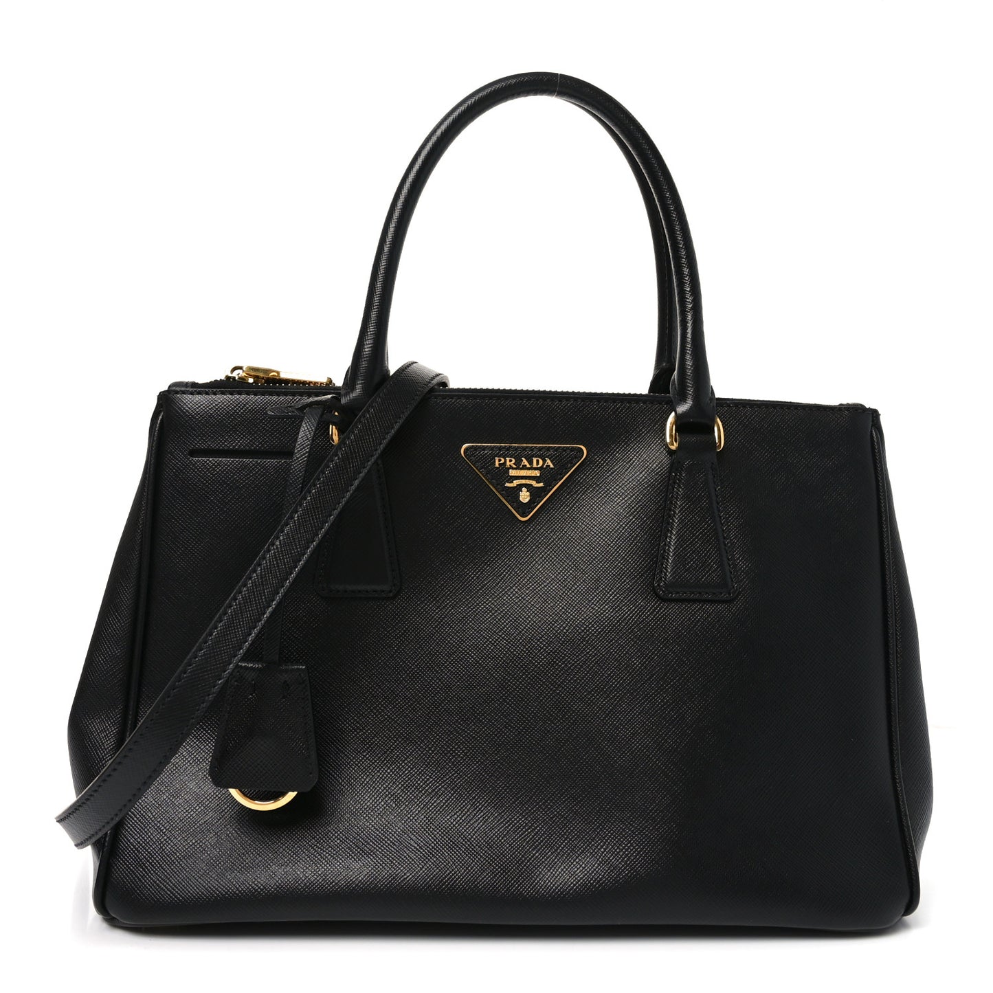 Saffiano Small Galleria Double Zip Tote Black