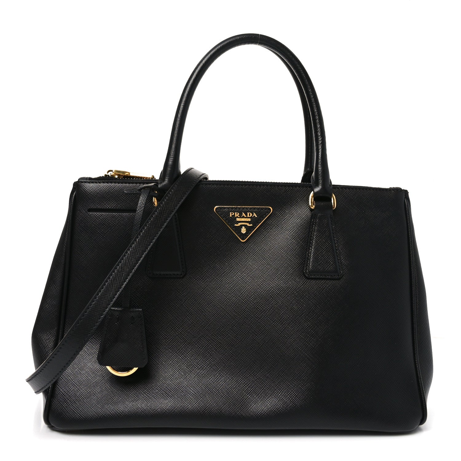 Prada Saffiano Small Galleria Double Zip Tote Black 1 of 9