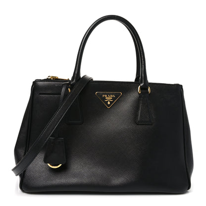 Prada Saffiano Small Galleria Double Zip Tote Black 1 of 9