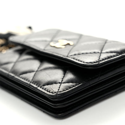 Chanel Lambskin Quilted My Chanel Lady Card Holder On Chain Black 11 of 11
