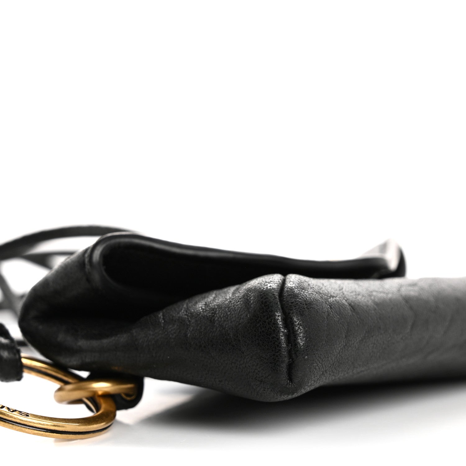 Saint Laurent Grained Lambskin Monogram Cassandre Envelope Charm Pouch Black 9 of 11