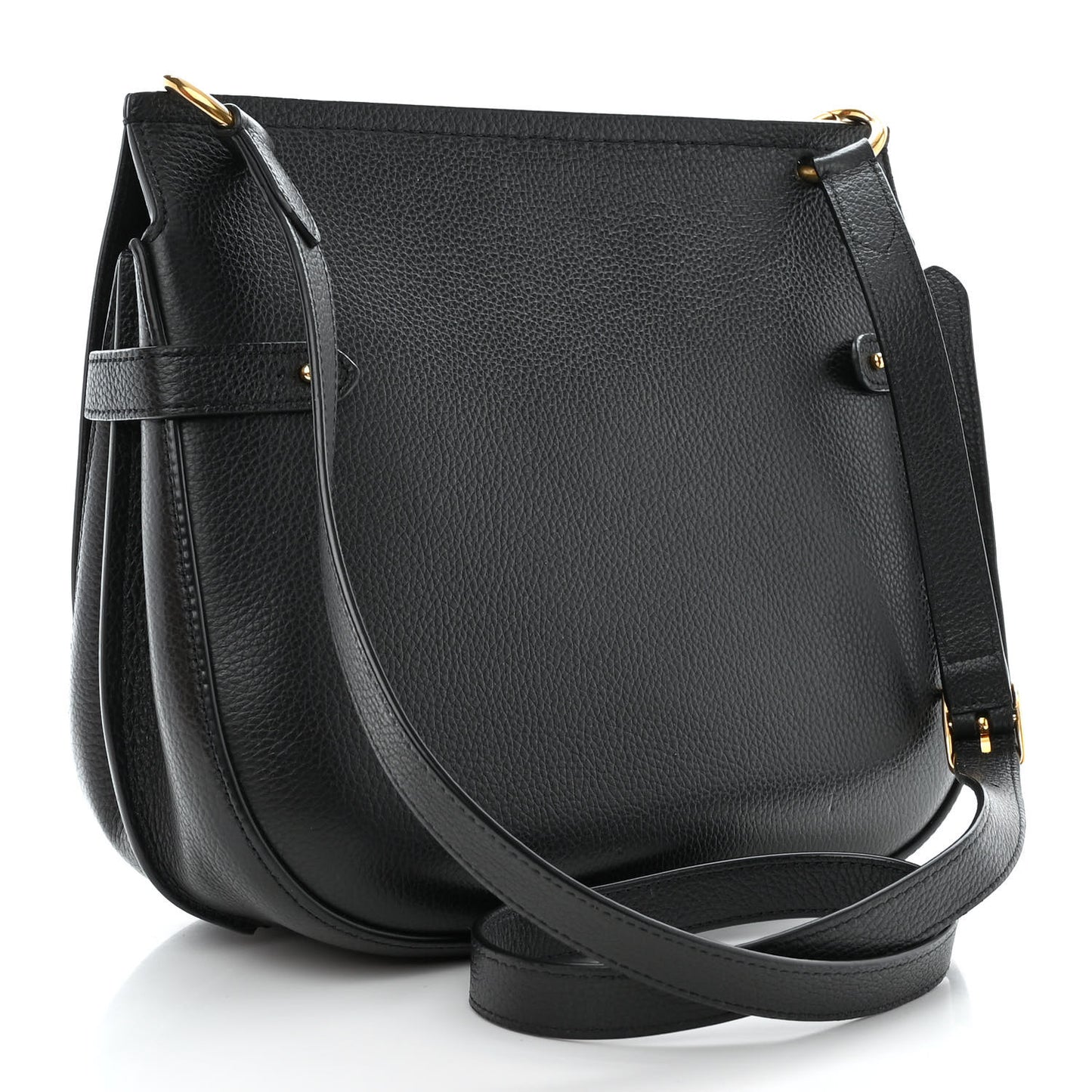 Small Classic Grain Calfskin Amberley Satchel Black
