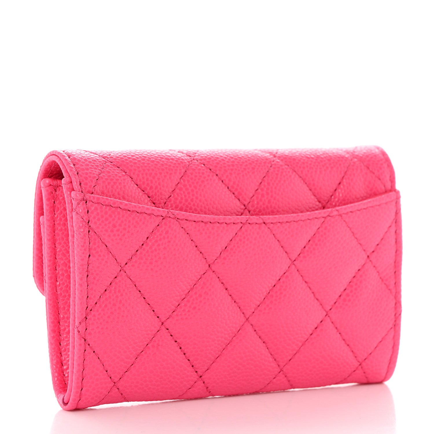 Chanel Caviar Quilted Flap Card Holder Wallet Pink 3 of 8