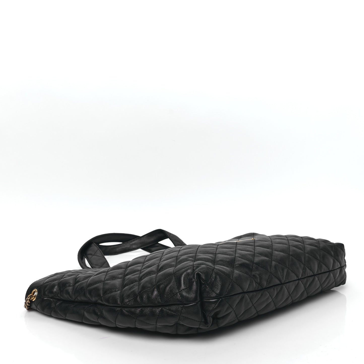 Lambskin Quilted Maxi Icare Shopping Tote Black