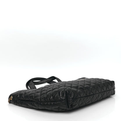 Saint Laurent Lambskin Quilted Maxi Icare Shopping Tote Black 5 of 13