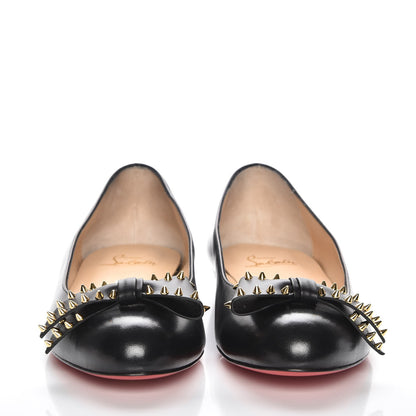 Christian Louboutin Shiny Nappa Spike Bow Ballerina Flats 39 Black 2 of 8