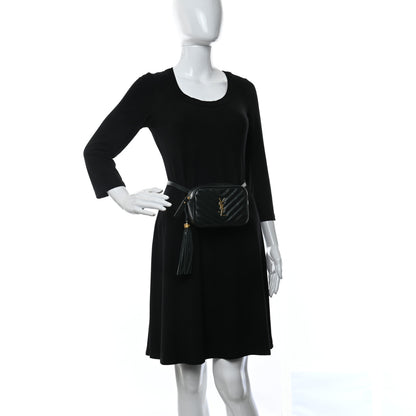 Saint Laurent Calfskin Matelasse Monogram Lou Belt Bag Dark Green 2 of 9
