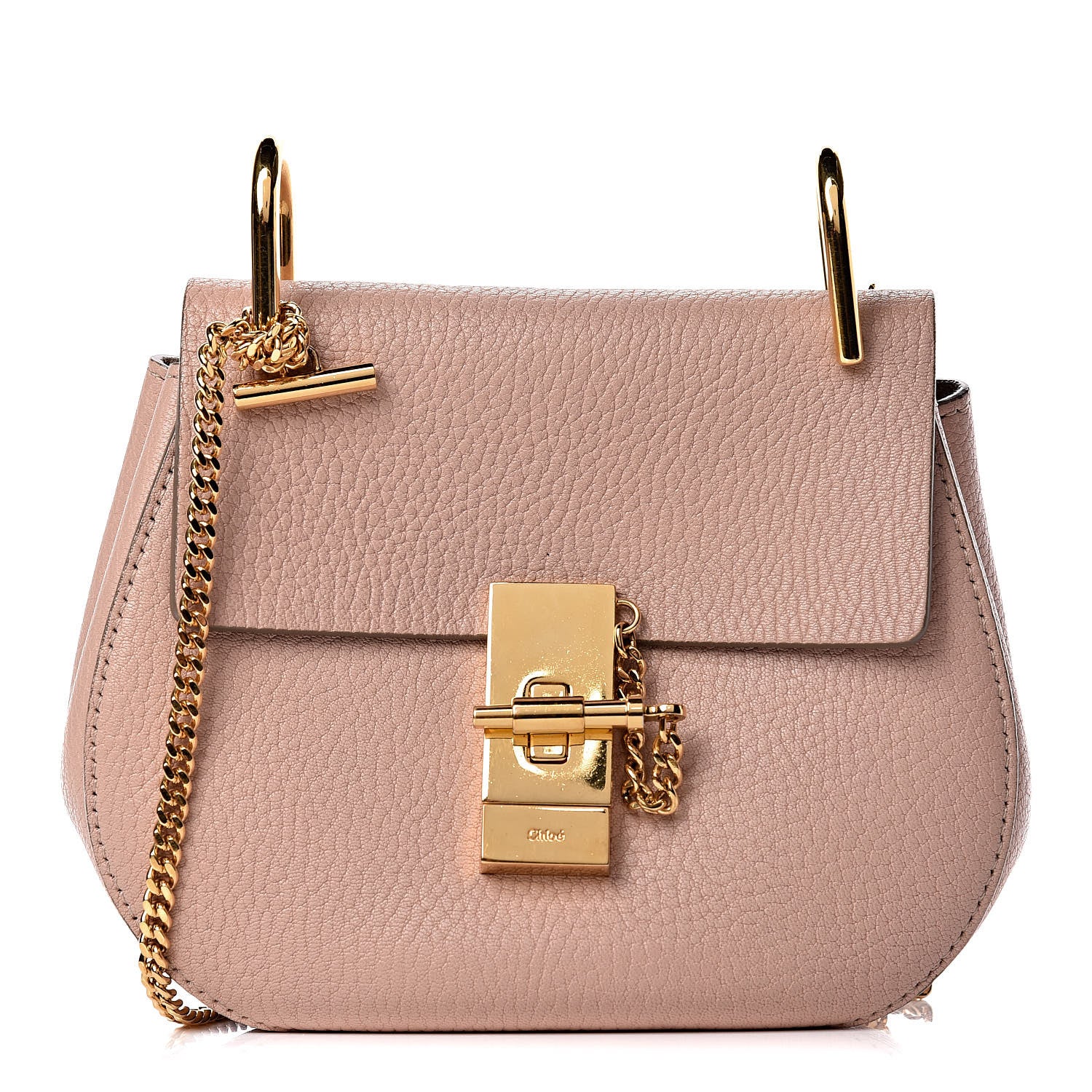 Chloe Grained Lambskin Mini Drew Shoulder Bag Cement Pink 1 of 9