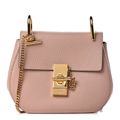 Chloe Grained Lambskin Mini Drew Shoulder Bag Cement Pink 1 of 9