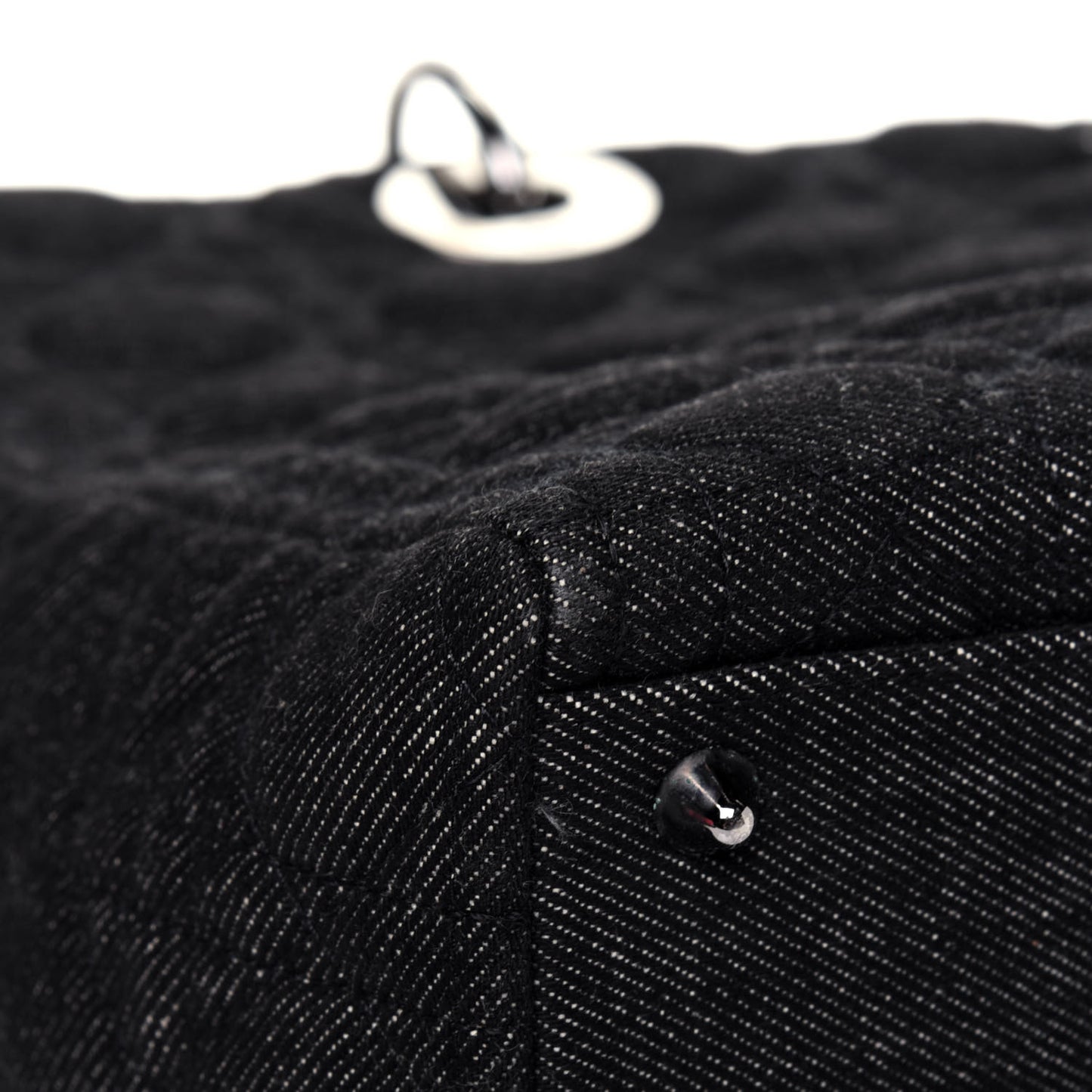 Denim Cannage Large Lady Dior Black