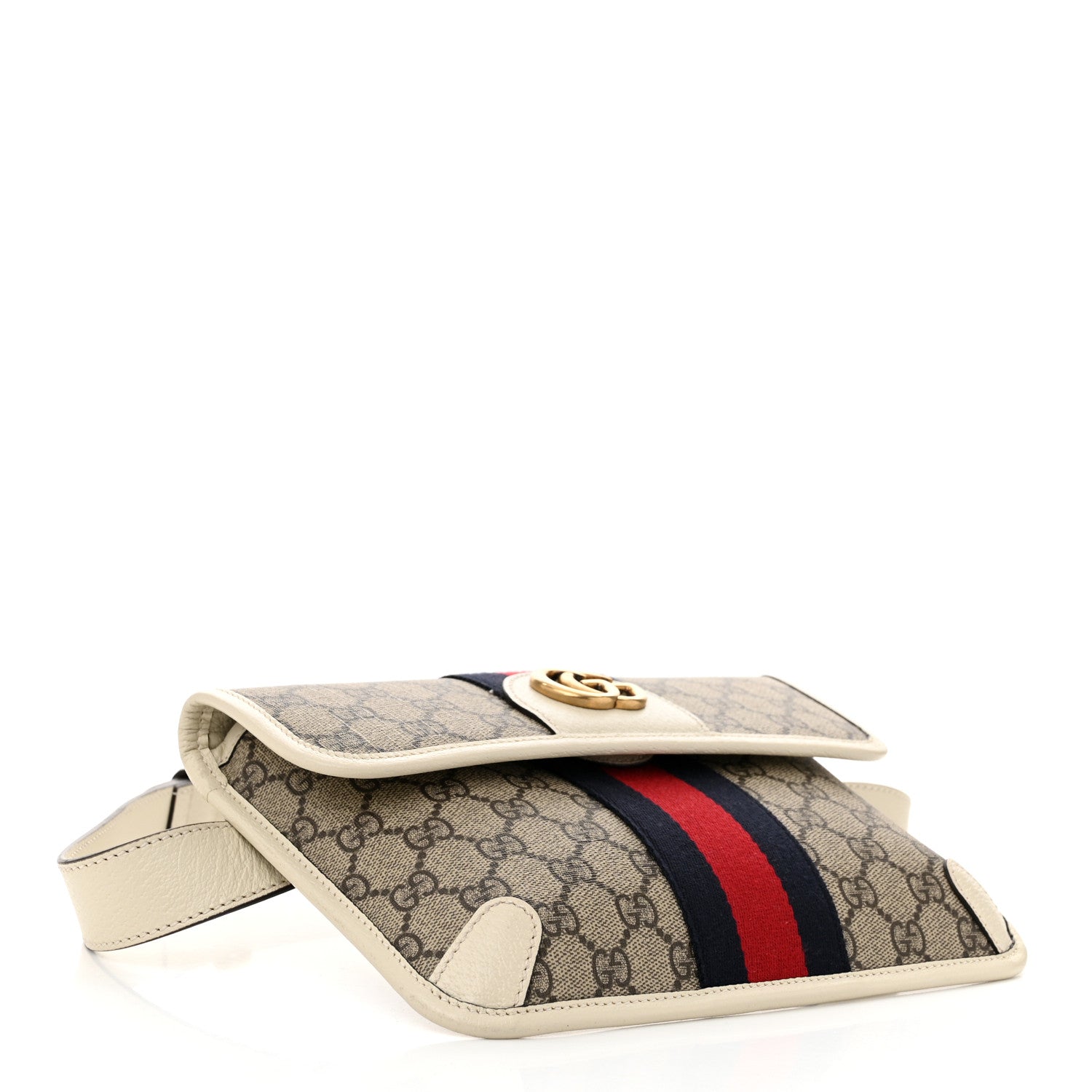 Gucci GG Supreme Monogram Web Small Ophidia Belt Bag 80 32 Beige Ebony White 4 of 10