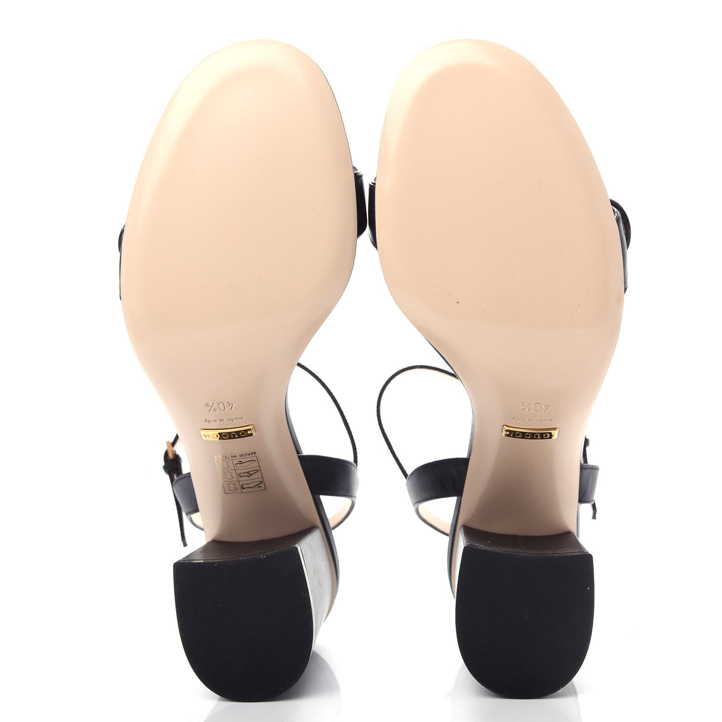 Lifford Calfskin GG Marmont Ankle Wrap 75mm Sandals 40.5 Black