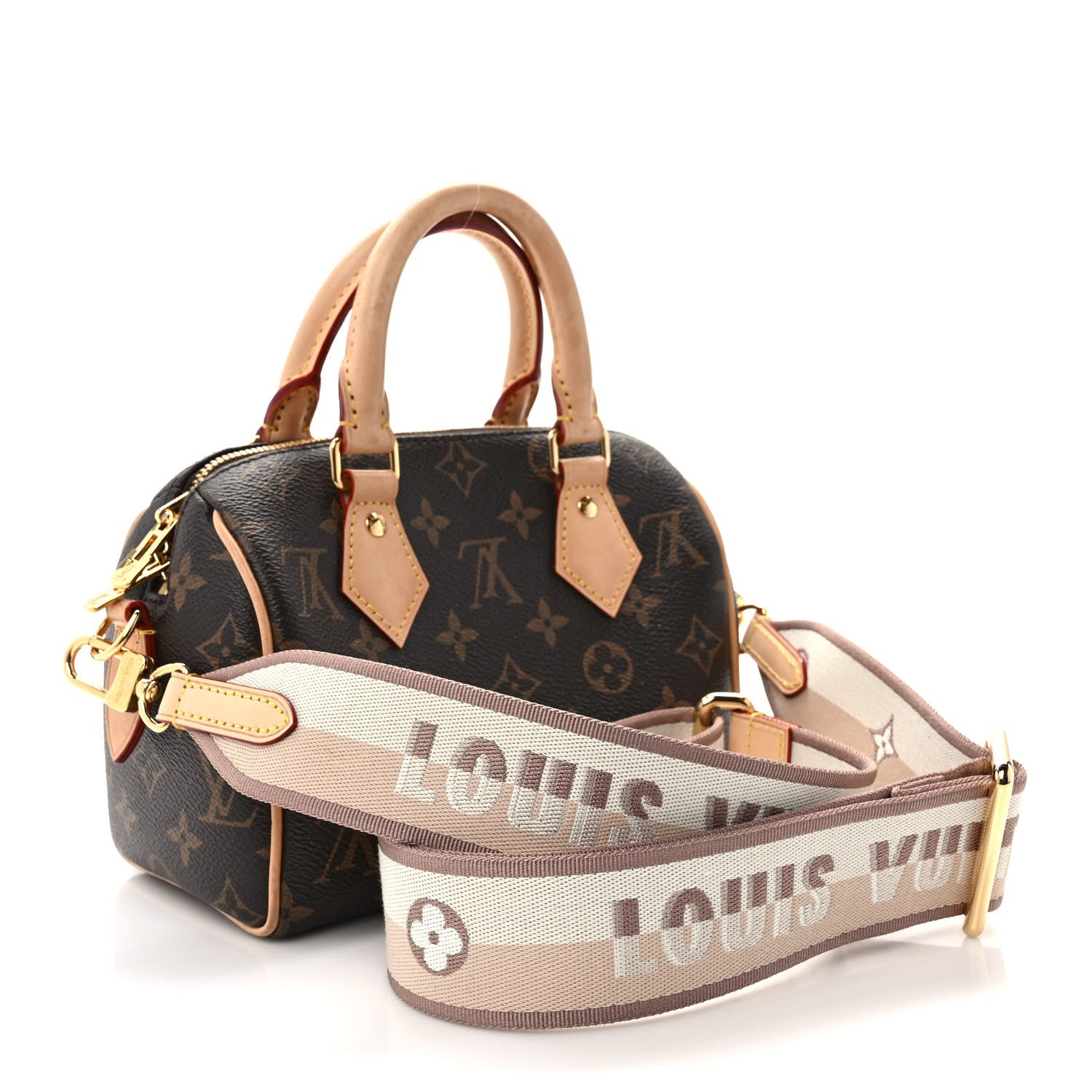 Louis Vuitton Monogram Speedy Bandouliere 20 Beige 3 of 13