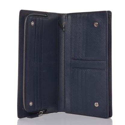 Prada Saffiano Continental Flap Wallet Baltico 5 of 8