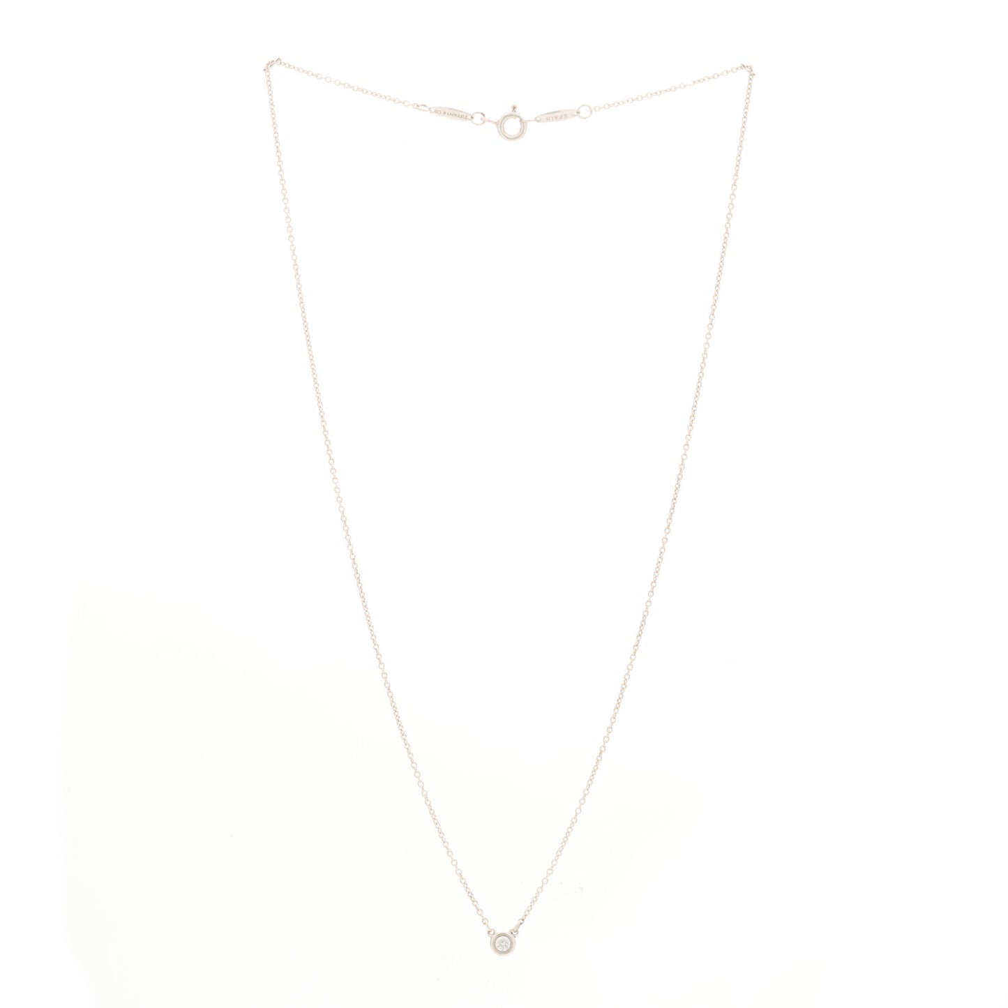 Sterling Silver Diamond .07ct Elsa Peretti Diamonds by the Yard Pendant Necklace