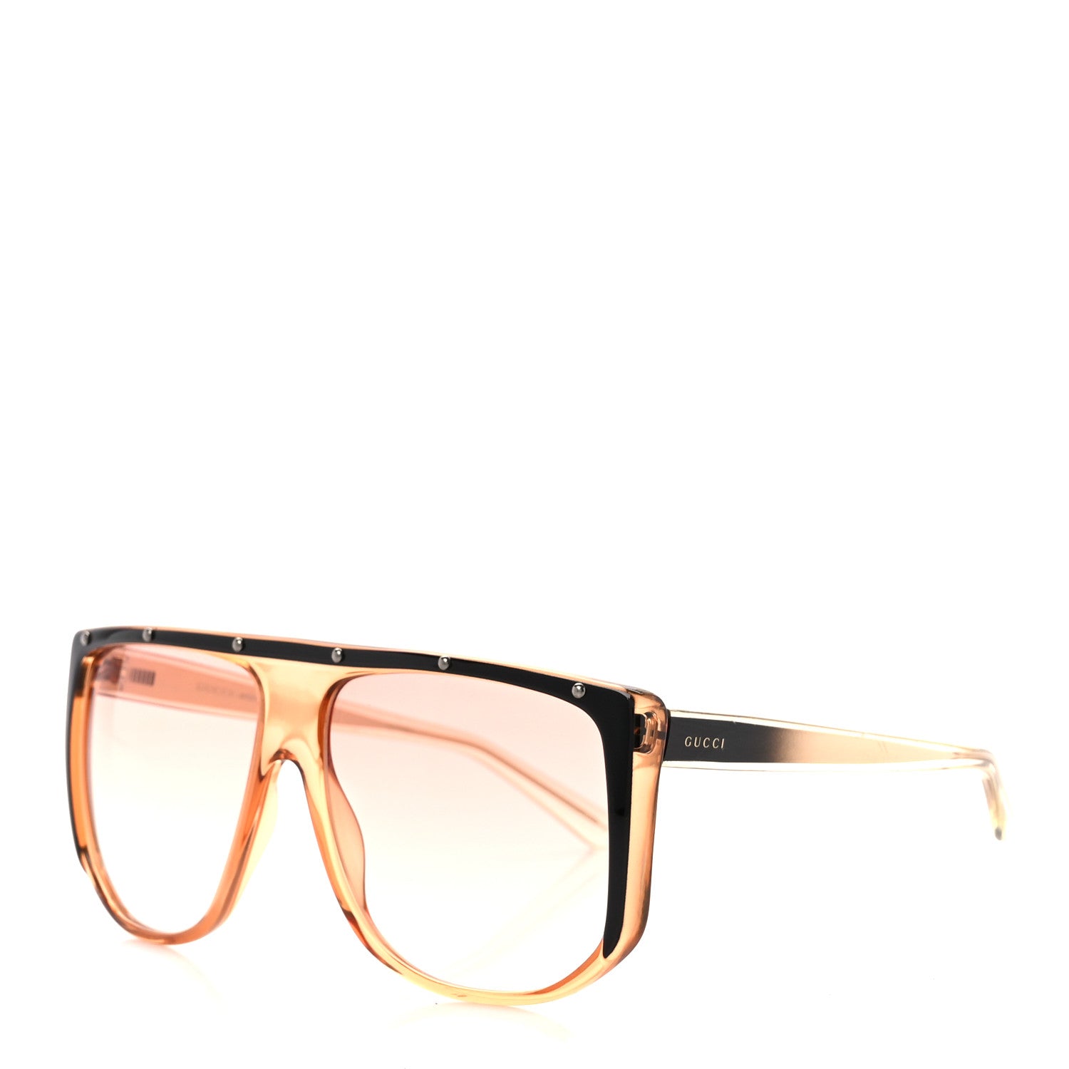 Gucci Studded Shield Sunglasses GG 3705/S Orange 1 of 8