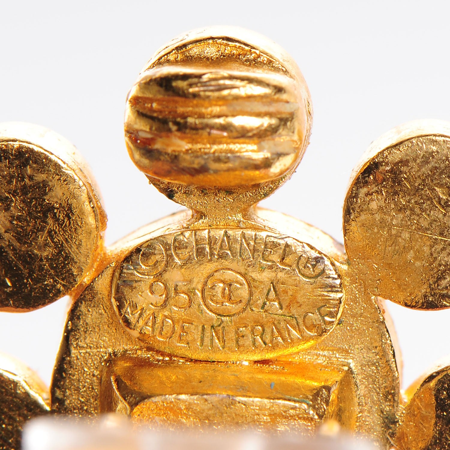 Chanel CC Clip On Earrings Black and Gold 5 of 5