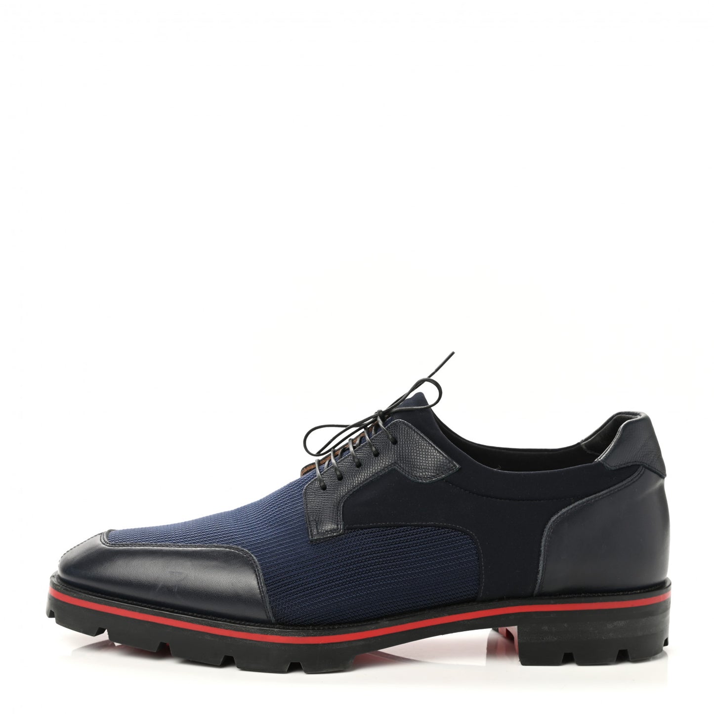 Neoprene Calfskin Mika Sky Mens Flats 46 Navy