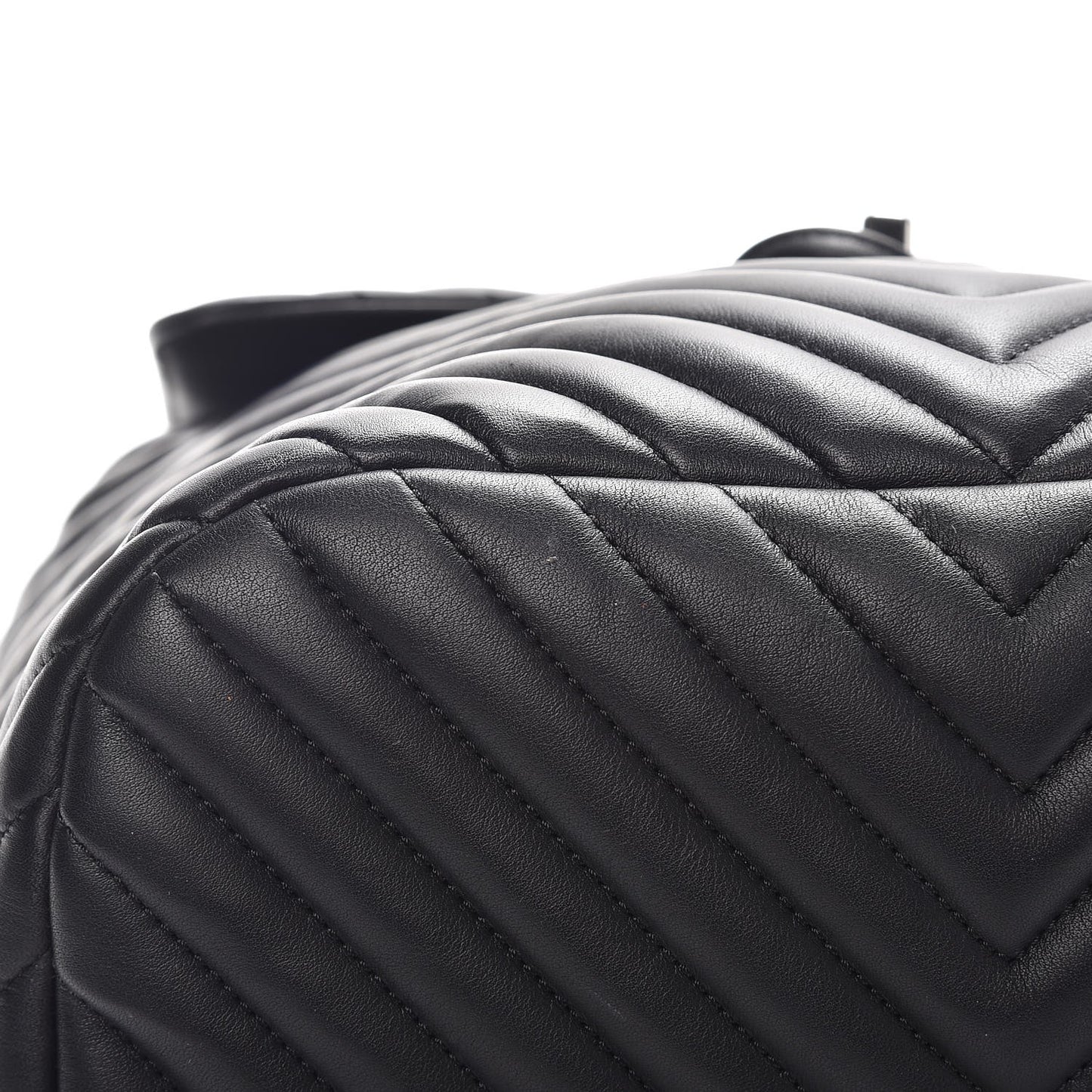 Calfskin Chevron Quilted Large Urban Spirit Backpack Black