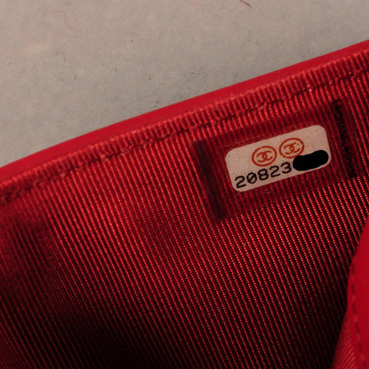 Chanel Caviar Quilted Yen Wallet Red 9 of 9