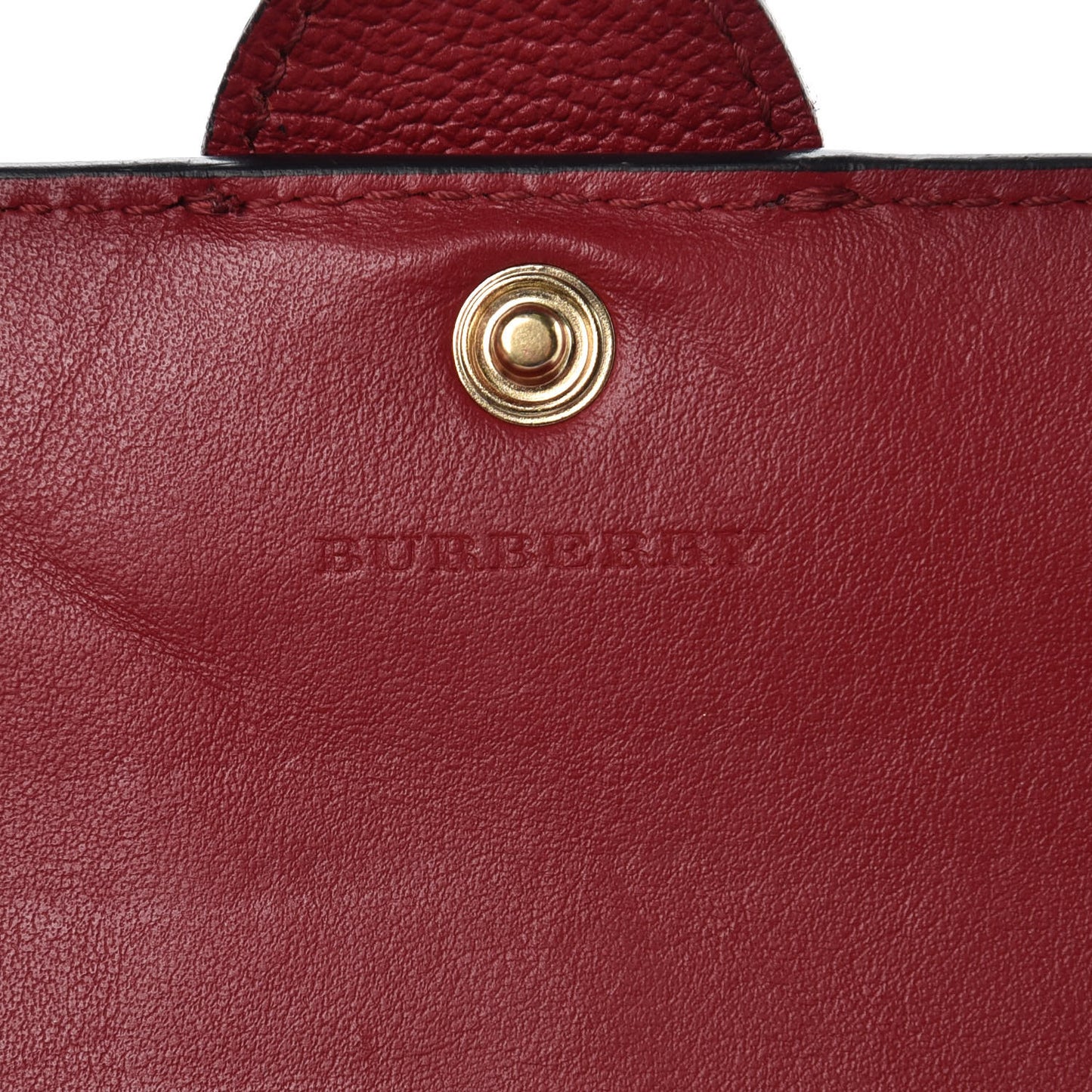Grainy Leather Buckle Detail Flap Wallet Red