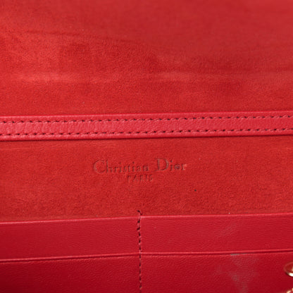 Christian Dior Grained Calfskin Diorama Wallet on Chain Pouch Rouge Vif 6 of 12