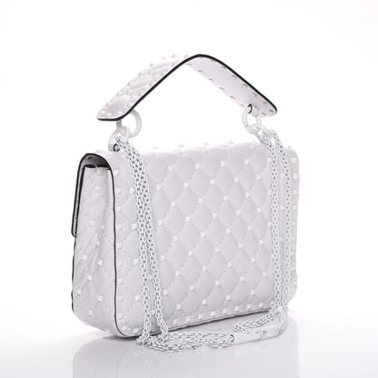 Valentino Garavani Lambskin Medium Free Rockstud Spike Shoulder Bag Optic White 3 of 6