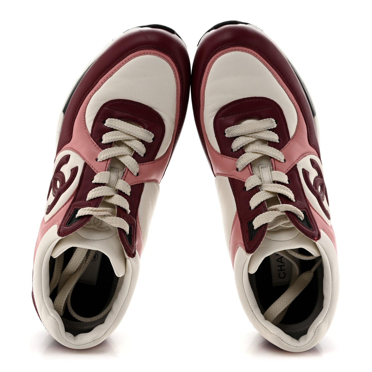 Calfskin CC Sneakers 40 Light Burgundy White Pink