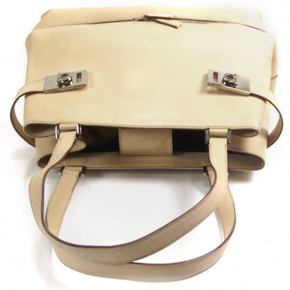 FASHIONPHILE SALVATOREFERRAGAMOLeatherToteBeige 6 of 10