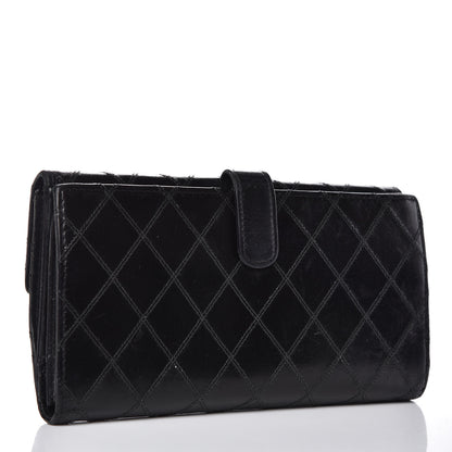 Chanel Lambskin Diamond Stitched Flap Wallet Black 3 of 15