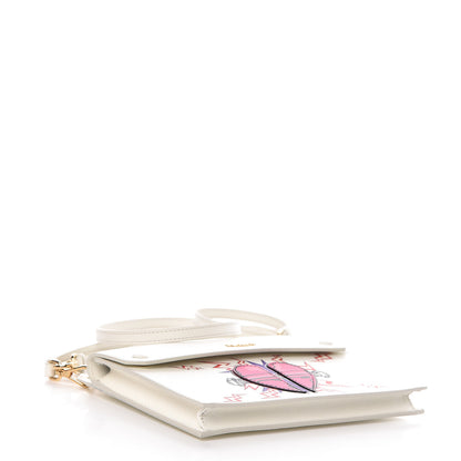 Prada X UNIVERSAL STUDIOS Saffiano Frankenstein Heart Top Handle Flap Bag White Fuxia 5 of 13