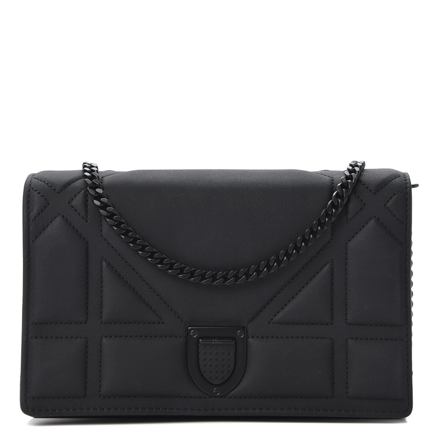 Ultra Matte Calfskin Diorama Wallet on Chain Pouch Black