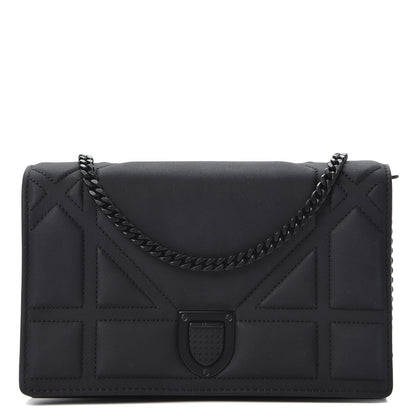 Christian Dior Ultra Matte Calfskin Diorama Wallet on Chain Pouch Black 1 of 10