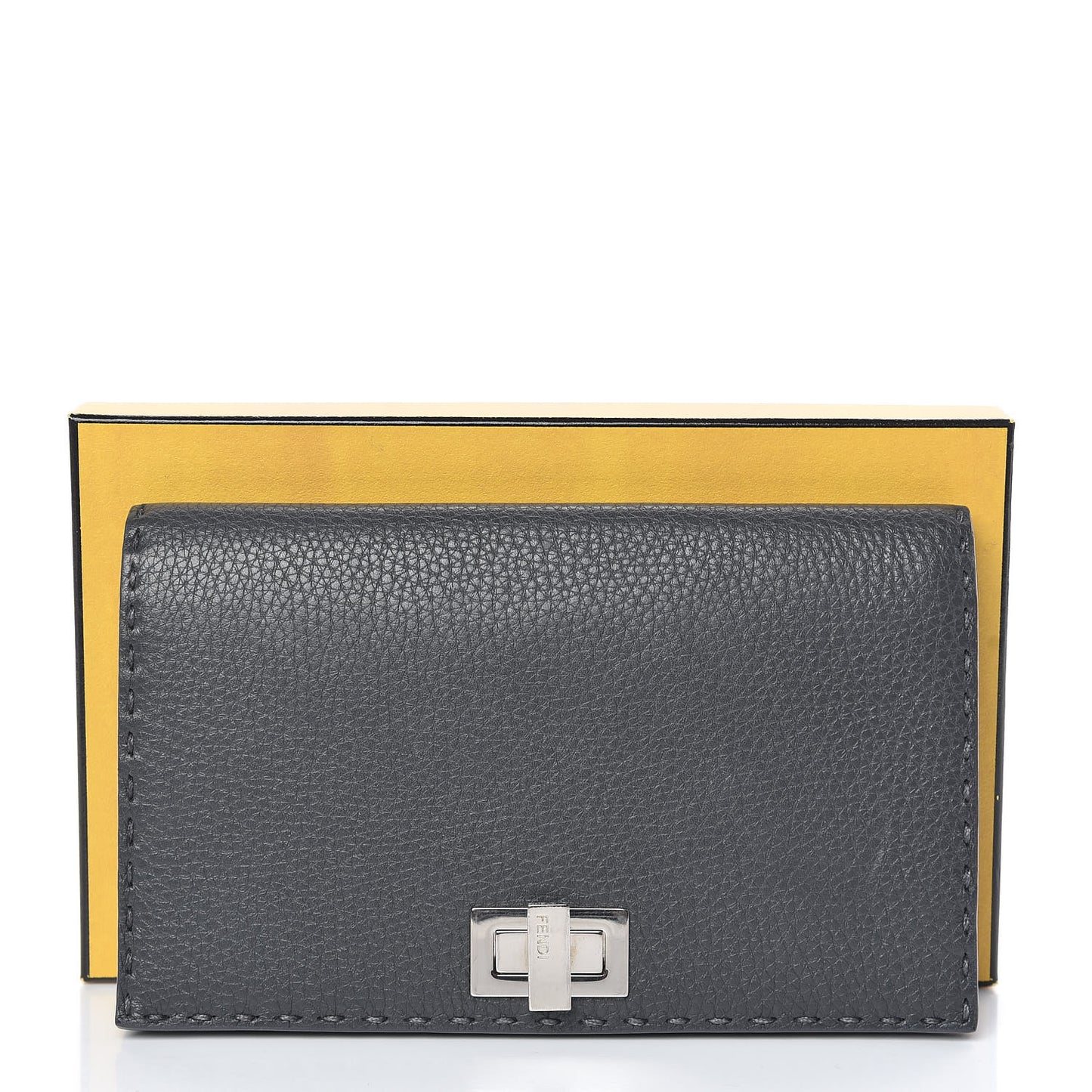 Cuoio Romano Selleria Mini Peekaboo Clutch Wallet Asfalto