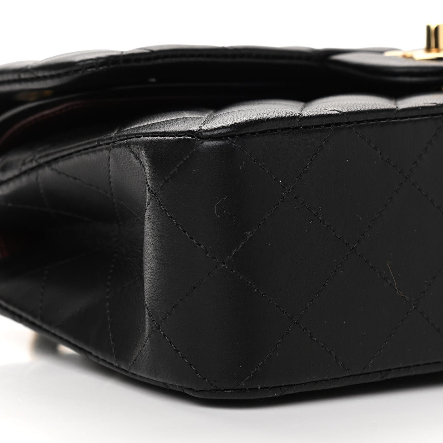 Lambskin Quilted Small Double Flap Black