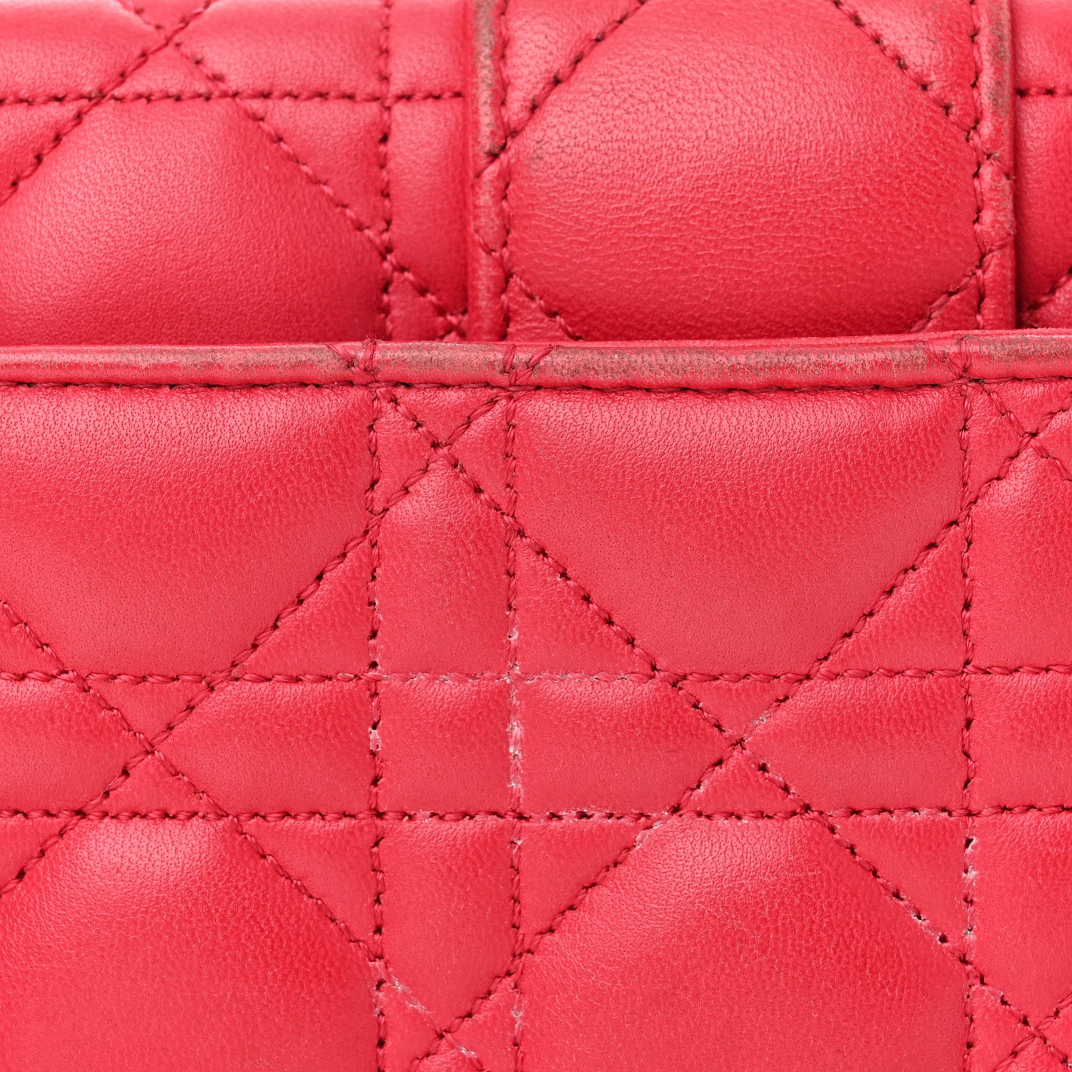 Christian Dior Lambskin Cannage Miss Dior Promenade Pouch Fuchsia 14 of 14
