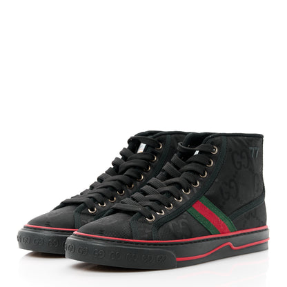 Gucci Econyl Nylon Web Monogram Off The Grid Womens 1977 Tennis High Top Sneakers 5.5 Black 3 of 9
