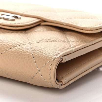 Chanel Caviar Quilted Compact Flap Wallet Beige 6 of 9