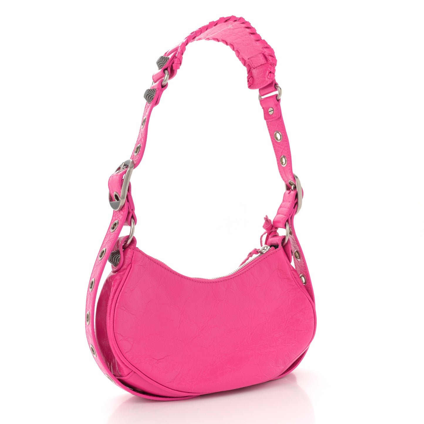 Agneau Arena Le Cagole Shoulder Bag XS Violet Fuxia