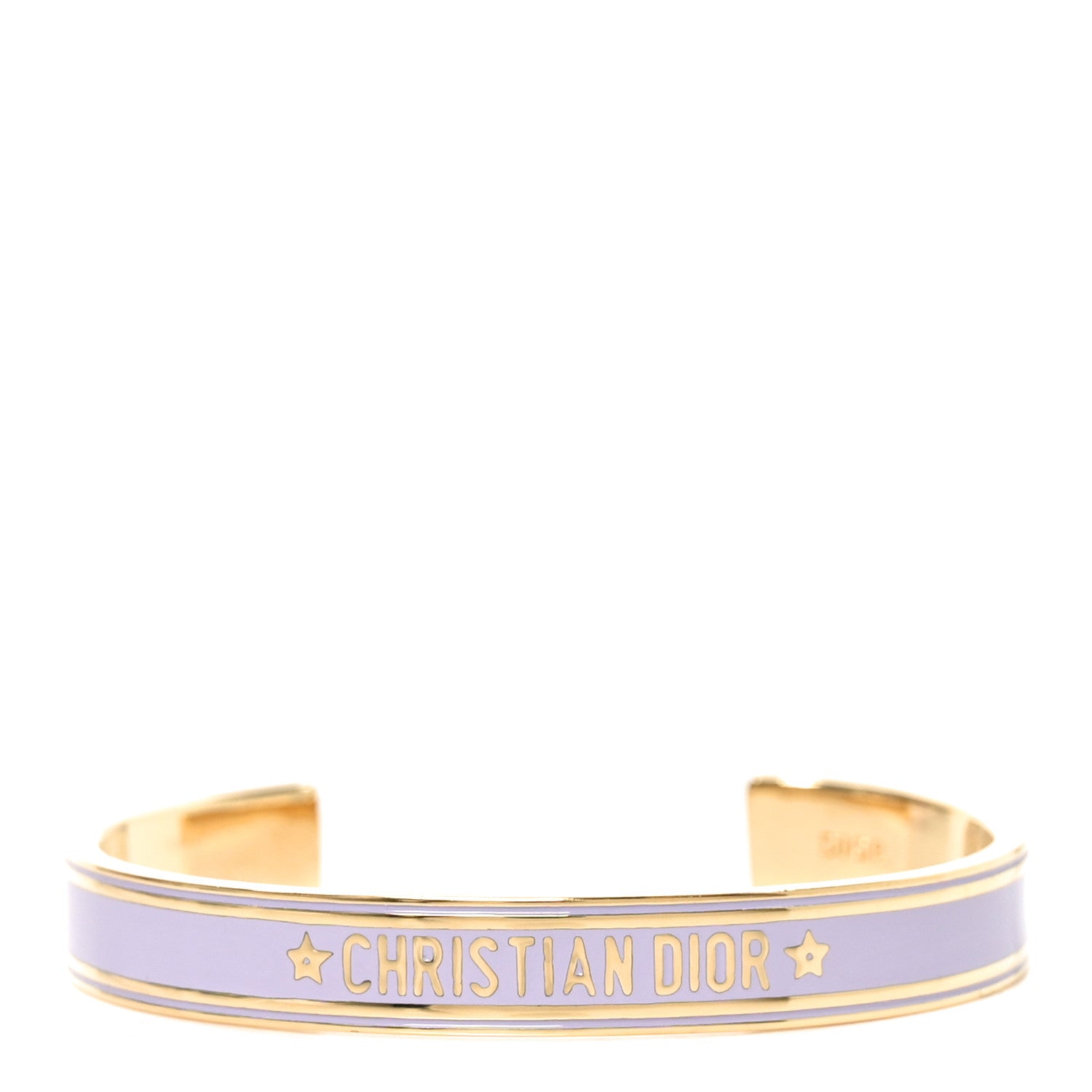 Christian Dior Metal Enamel Code Bangle Bracelet Lavender Gold 1 of 4