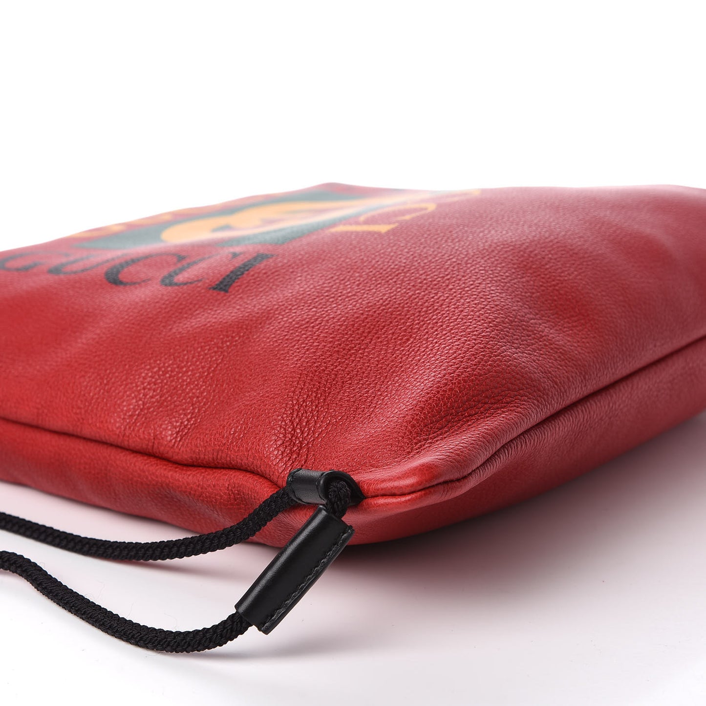 Calfskin Mens Logo Drawstring Backpack Red