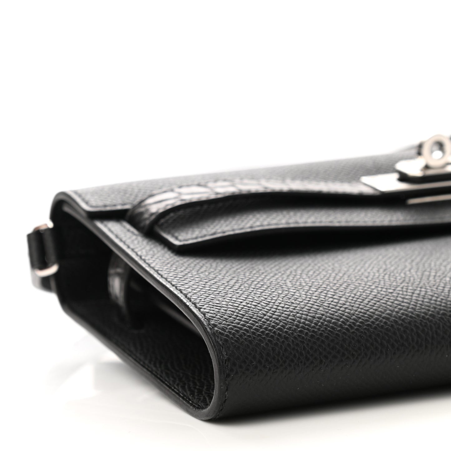 Epsom Matte Alligator Touch Kelly Wallet To Go Black