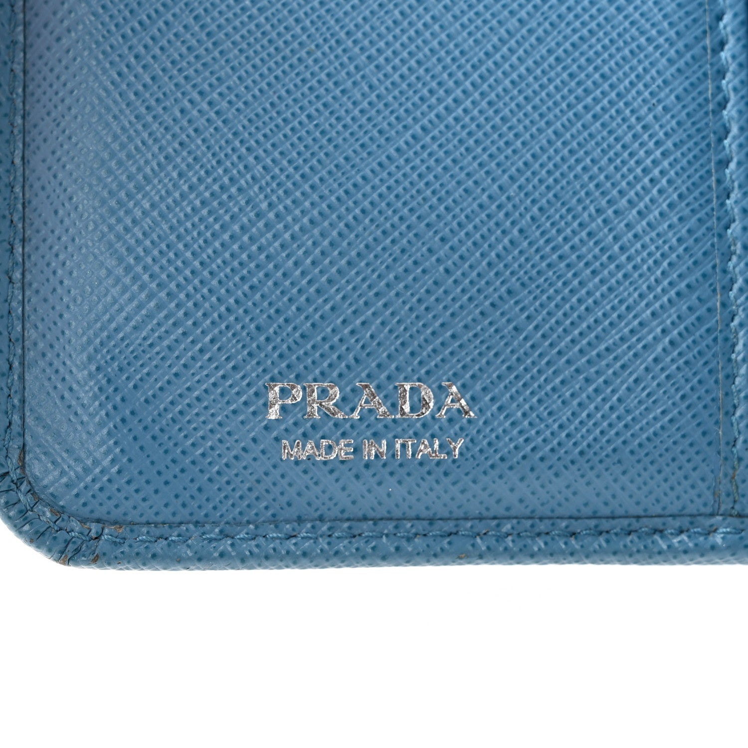 Prada Saffiano Metal Compact Wallet Mare 6 of 14