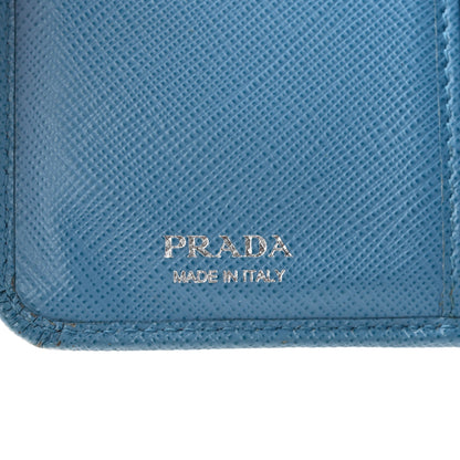 Prada Saffiano Metal Compact Wallet Mare 6 of 14
