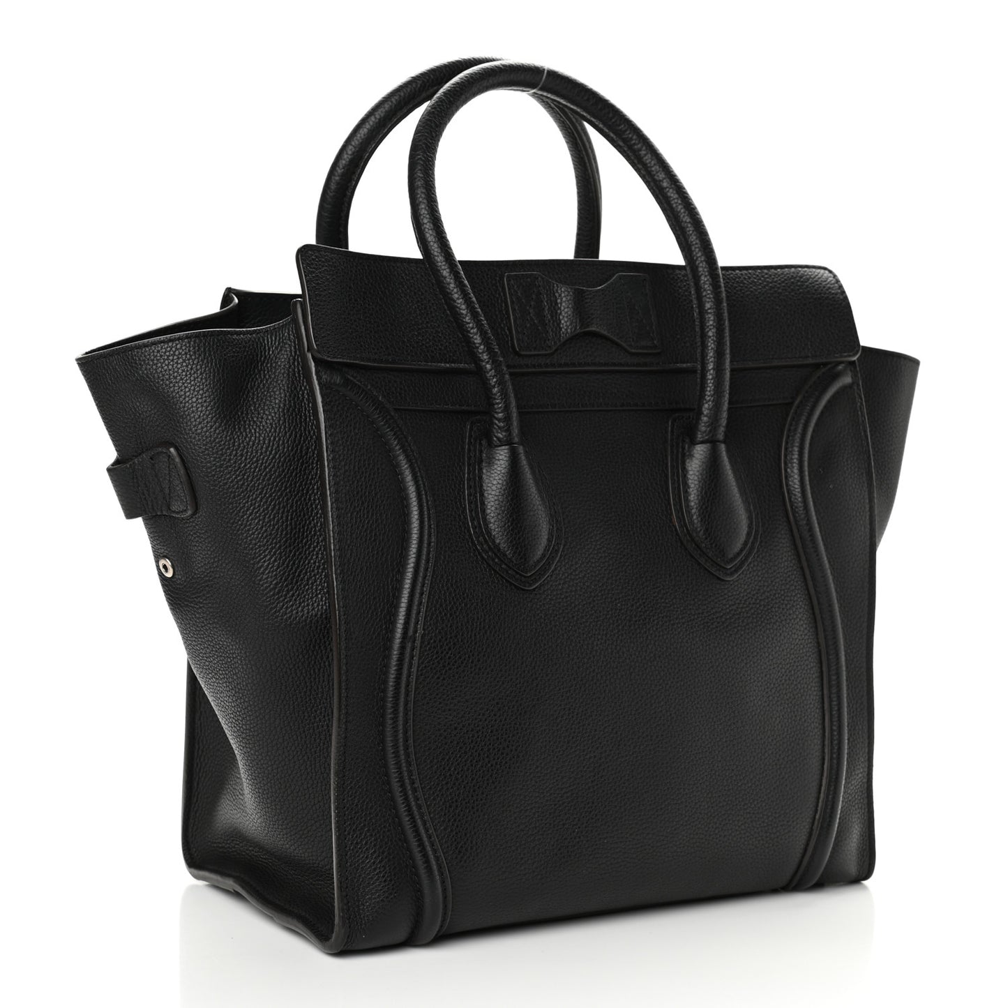 Drummed Calfskin Mini Luggage Black